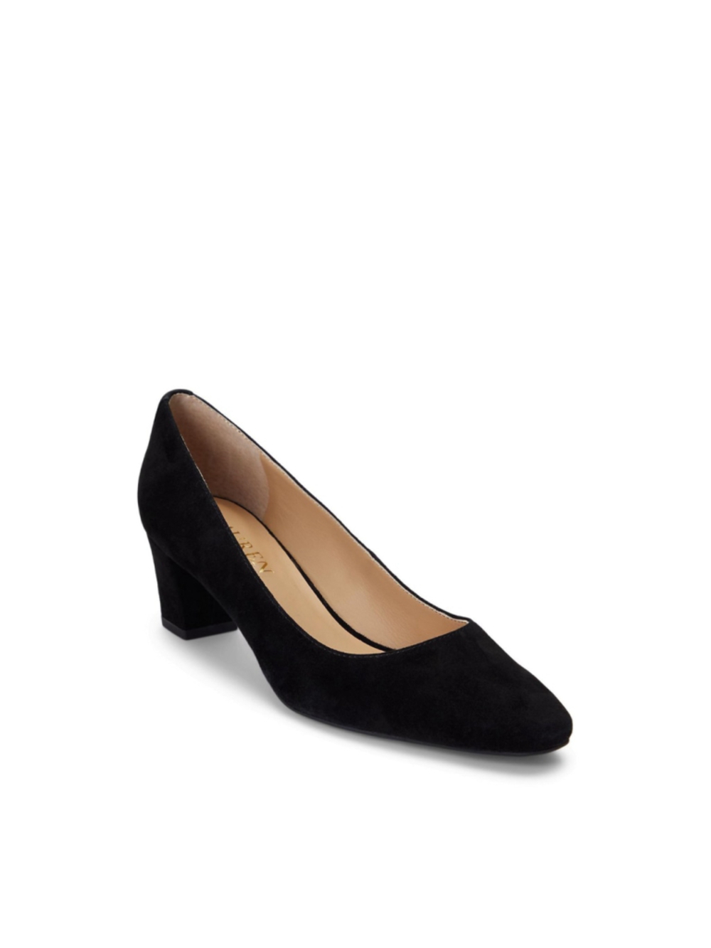 Lauren Ralph Lauren Whitney Black Suede Pumps 8.5 NIB Quiet Luxury Heels Office